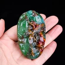 Natural colorful green jade pendant hand-carved fish jade pendants brand men women necklaces jadeite jade jewelry jade necklace 2024 - buy cheap