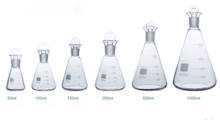 Frasco de determinação de iodo, 50/100/150/250/500 ml g3,3, vidro de borosilicato, com rolha de esmalte cônico 2024 - compre barato