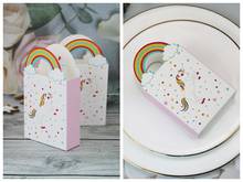 Caixa de presente de aniversário 2020, 50 segundos, lembranças de unicórnio, sacos de doces, para pequenas caixas de biscoitos, decoração de festa, presentes 2024 - compre barato