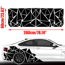 Novo estilo 200x60cm preto fosco triângulos carro lado adesivo camuflagem carro-estilo decalque de vinil decoração para a decoração do carro 2024 - compre barato