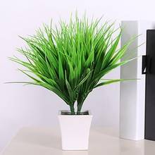 1PC 7 Fork Artificial Plants Green Grass Flowers Plastic Fake Flower Plant for Home Wedding Hotel Party Office Table Decors 2024 - buy cheap