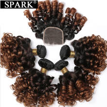 Spark-aplique de cabelo humano, mechas soltas com cabelo encaracolado, com fechamento, brasileiro, com fechamento, extensões de cabelo humano 2024 - compre barato