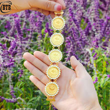 Oman Turkey Crystal Coin 19cm Bracelet for Women Men Muslim Middle East Charm Bangles Wholesale 2024 - buy cheap