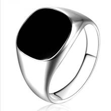 Solid Polished Stainless Steel Men Ring Band Biker Men Signet Ring Finger Jewelry Famous Designer Black Rings For Men 2024 - buy cheap