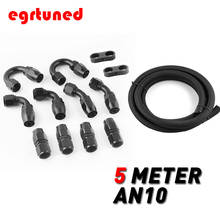 10AN AN10 Oil Fuel Fittings Hose End 0+45+90+180 Degree Oil Adaptor Kit AN10 Braided Oil Fuel Hose Line 5M Black With Clamps 2024 - buy cheap