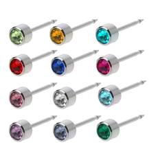 12 Pairs Mixed Colors Ear Piercing Earrings Stainless Steel Mini 3mm Earrings studs Steel Or Gold For Ear Stud Piercing Gun 2024 - buy cheap