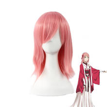 Peruca cosplay haruno sakura + touca de peruca sintética curta rosa de estilo resistente ao calor 2024 - compre barato