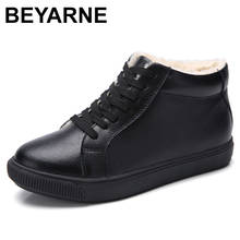 Beyarne2019 tênis feminino de couro legítimo, calçados pretos de couro para mulheres, sapatos baixos 2024 - compre barato