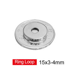 Imán de anillo de disco de 15x3-4mm, imanes redondos pequeños de 15x3-4mm, agujero de 4mm, 15x3-4mm, N35, 5 ~ 500 Uds. 2024 - compra barato