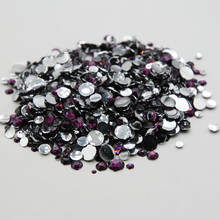 Apparel decoration Mixed Sizes Nail Art Glue On rhinestone Grape Purple Non Hot Fix Stones Flat Back For Gems Clothes Crystal 2024 - buy cheap