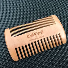 Pente de cabelo personalizado com logotipo promocional, 50 peças de pente de madeira, barba, bigode, pente com dentes grossos finos 2024 - compre barato