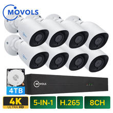 MOVOLS-Sistema de videovigilancia 4K Ultra HD, 8 canales, H.265, DVR, 8MP, cámaras de seguridad, visión nocturna IR, Kit de videovigilancia impermeable 2024 - compra barato