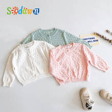 Sodawn Baby Girls Baby Spring Autumn Sweet Cardigan Solid color  Long-Sleeved Knitted Hollow Toddler Clothes for 0-18M 2024 - buy cheap