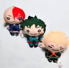 10/Lot My Hero Academia Bakugou Katsuki Todoroki Shoto Midoriya Izuku 10CM Plush Keychain Pendant Figure Toy Retail 2024 - buy cheap