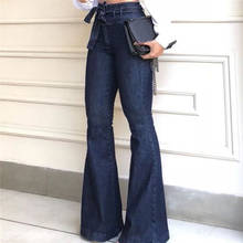 Lady Wide Leg Pants Women High Waist Micro Elastic Strap Flared Pants Sashes Pants Chic Streetwear Office Casual Pants 2024 - buy cheap