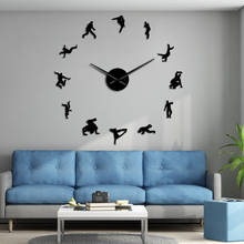 Hip Hop Dancers Silhouette Wall Art Sticker DIY Wall Clock Contemporary Break Street Dance Dancing Studio Decor Mute Clock Watch 2024 - buy cheap