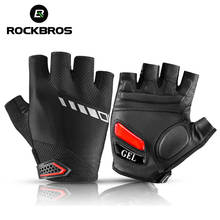 RockBros-guantes de medio dedo para bicicleta, protectores de manos deportivos con almohadilla de Gel, a prueba de golpes, transpirables, accesorios para ciclismo 2024 - compra barato