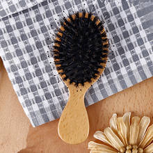 Natural Boar Bristle Hair Brush Anti-static Paddle Hairdressing Scalp Massage Comb Beech Wooden Handle Hairbrush Styling Tools 2024 - buy cheap