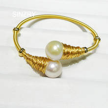 SINZRY-brazalete de perlas de agua dulce natural para mujer, joyería de lujo, hecho a mano, original 2024 - compra barato