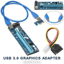 Новое поступление PCI-E 1X для 16X Удлинительный кабель 4-контактный разъем PCI Express адаптер Прочный USB 3,0 Графика адаптер 2024 - купить недорого