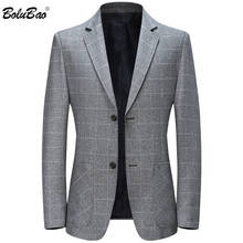 BOLUBAO New Men Blazer Brand Lined Solid Color Men's Slim Fit Suit High Quality Lattice Tuxedo Blazers Male 2024 - buy cheap