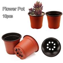 10 pçs mini plástico redondo vaso de flores planta jardinagem suprimentos berçário potes terracota berçário plantador ferramentas jardim 2024 - compre barato