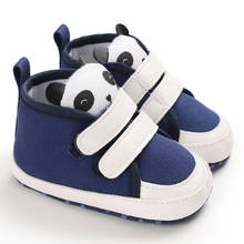 Туфли для новорожденных, мягкая обувь без застежки, х/б, унисекс, панда, плоская подошва, повседневные, для мальчиков и девочек 2024 - купить недорого
