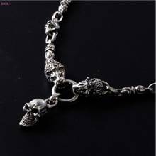 BOCAI s925 Sterling Silver Necklace for Men Domineering Personality Skull Lion Thai Silver Neck Chain Pure Argentum Punk Jewelry 2024 - buy cheap