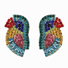 Luxury Multicolors Rhinestone Birds Earings For Women Wholesale Crystal Stud Earrings Fashion Jewelry brincos 2024 - buy cheap