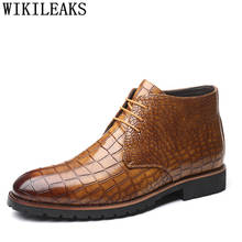 Botas de couro masculinas chukka, sapatos masculinos sobre o tornozelo + herren schuhe 2024 - compre barato