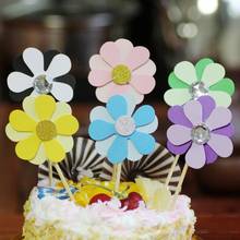 Super Beautiful Small Flower Toothpick Flag Cake Decoration Product 6pcs Wedding Birthday Cake Topper Cake Decorating Tools Rose 2024 - buy cheap