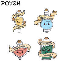 4 style Cute perfume Enamel Brooch Cartoon personification Expression Perfume bottle Lapel Pin banner Silk ribbon Elegant badge 2024 - buy cheap