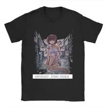 Camiseta de algodão japonês lain, camiseta com estampa 3d de série idesperura, camiseta de moda, mangá, menina, glitch 2024 - compre barato