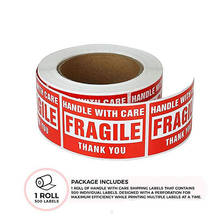 Fragile Warning label Sticker 500pcs 7x5cm Fragile Sticker Up and Handle With Care Keep Dry Shipping Express warranty sticker 2024 - buy cheap