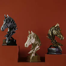 Estatua de caballos de resina para decoración del hogar, escultura de cabeza de caballo abstracta para decoración, estatuilla, accesorios modernos 2024 - compra barato