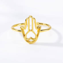 Anéis vazados de coração para mulheres e homens, acessórios de aço inoxidável, bijuterias para casamento 2019 2024 - compre barato