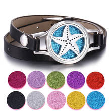 Aromatherapy Jewelry Essential Oil Diffuser Starfish Locket Leather Bracelet Magnet 316L Stainless Steel Perfume Aroma Bracelet 2024 - buy cheap