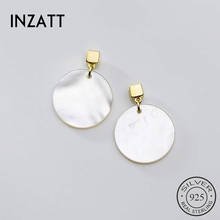 INZATT-pendientes de tuerca redondos minimalistas para mujer, Plata de Ley 925 auténtica, accesorios de joyería delicada 2024 - compra barato