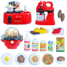 [Funny] Play house toy funny kitchen toy set Happy chef cooking food game coffee machine EGG COKKER food seasoning cookhouse set 2024 - buy cheap
