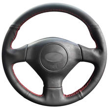 Capa de volante de carro em couro legítimo preto costurado à mão, para subaru forester impreza 2005-2008 saab 9-2x 2005 2006 2024 - compre barato