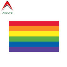 Aliauto Personality Funny Car Sticker Gay Flag Rainbow Accessories PVC Cover Scratch Decal for Nissan Suzuki Peugeot,17cm*11cm 2024 - buy cheap