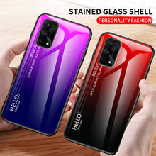 Luxury Gradient Glass Case For OPPO A15 F17 Find X2 Reno 4 5 Realme V5 6 7 X50 X7 7i C3 C11 C15 C17 Pro Back Cover Funda 2024 - buy cheap