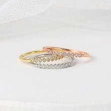 Anéis para mulheres simples elegante geometria simples mini zircão rosa cor de ouro fino dedo anel presente atacado jóias r157 2024 - compre barato