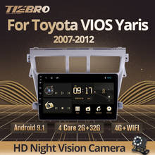TIEBRO-Radio con GPS para coche, reproductor Multimedia con Android 9,0, IPS, 2Din, 4G, DVD, para Toyota Yaris Vios 2007-2012 2024 - compra barato