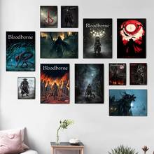 Bloodborne Dark Hunter Game póster e impresión en lienzo, pintura artística, imágenes de pared para decoración de sala de estar, decoración del hogar sin marco 2024 - compra barato