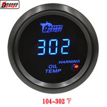 Dragon gauge 52mm Sunglassesl blue Light Digital Auto Car Oil temperature gauge 104-302 Fahrenheit Oil Temp lMeter Free shipping 2024 - buy cheap
