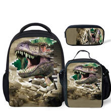 Mochila Escolar con estampado de dinosaurio para niños, morral Escolar para guardería, 3 unids/set 2024 - compra barato