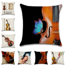 Instrument violin printed Cushion Cover decorative Home Throw sofa chair car seat friend kids boys bedroom gift pillowcase 2024 - buy cheap
