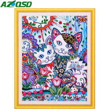 AZQSD Special Shaped Diamond Painting Cat  40x50 Embroidery Animal Picture Of Rhinestones Home Decoration gift Wall Art 2024 - buy cheap