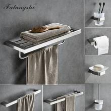 Falangshi Brushed Towel Rack Towel Holder Toilet Paper Holder Dresser Shelf Robe Hook Soap Dish Wall Bathroom Accessories WB8843 2024 - buy cheap